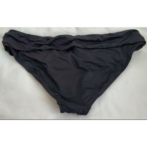 Apt 9 Swimwear Bikini Brief Black Fold Over Swim Suit Bottoms Woman's Size 16 - Picture 2 of 5